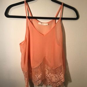 Sheer salmon top